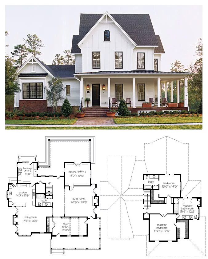 Проекты американских домов с планировками The Noble Home : Photo Farmhouse floor plans, Farmhouse plans, House plans