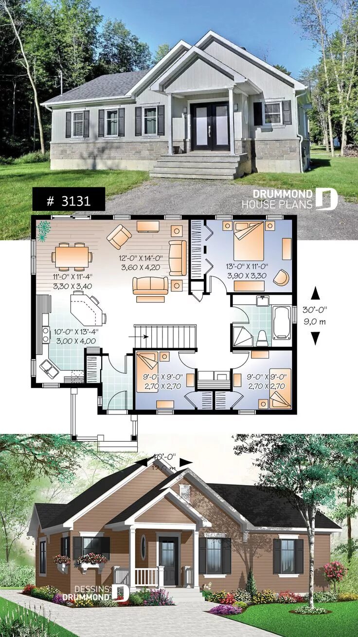 Проекты американских одноэтажных домов с планировками House Plans, Home Floor Plans, Garage Plans Affordable house plans, Bungalow hou