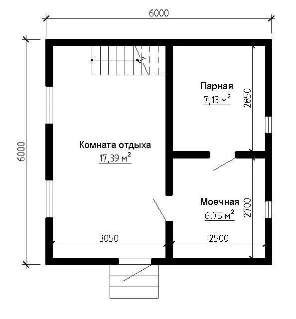 Проекты бань 6х4 из пеноблоков с планировкой Проекты бань из пеноблоков 6х6