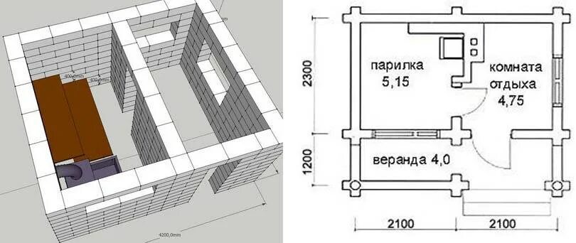 Проекты бань 6х4 из пеноблоков с планировкой Баня из блоков: как сделать своими руками, интересные проекты, пошаговая инструк