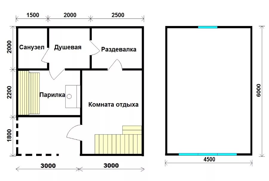 Проекты бань 6х4 из пеноблоков с планировкой Баня из бруса 6х6 с мансардой под ключ, цена: 535000 рублей