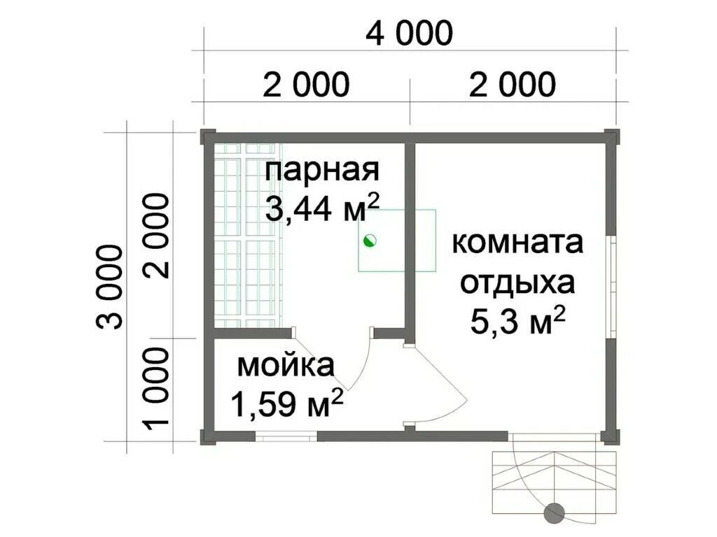 Проекты бань из бруса 4х4 бесплатно чертежи Каркасные бани