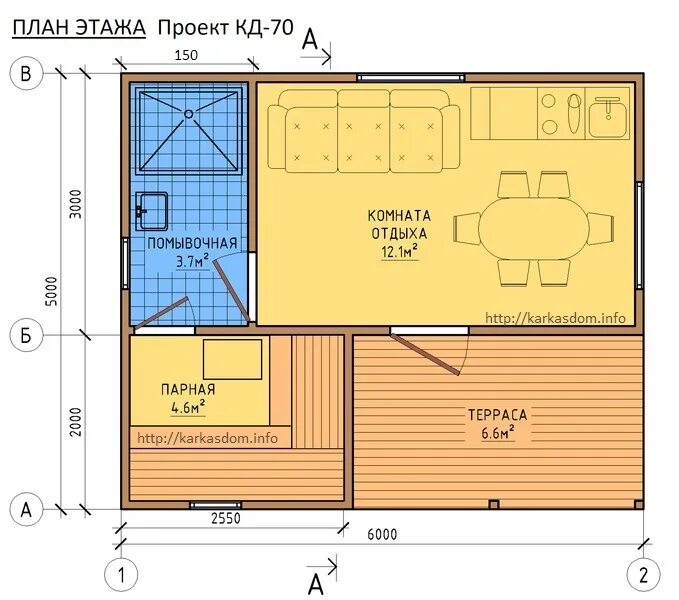 Проекты бань каркасных бесплатно чертежи и фото Каркасная баня 5Х6 заказать в Минске - Karkashome.by