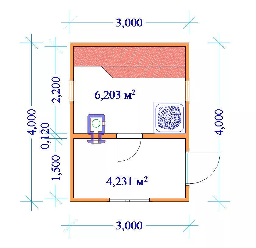 Проекты бани из бруса 3х4 фото План бани 3х4 мойка и парилка отдельно