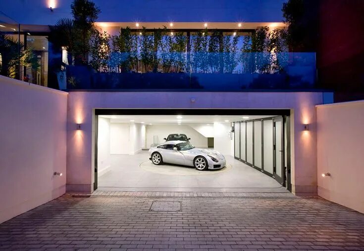 Проекты частных гаражей фото Garage Design Idea - Include A Car Turntable If You're Short On Space Or Have A 