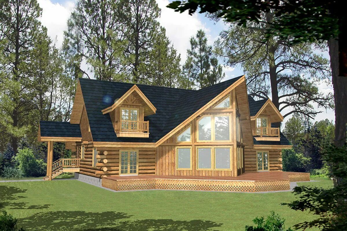 Проекты деревянных домов фото цены Plan 35127GH: Mountain Log House Plan Log home plans, Log cabin floor plans, Log