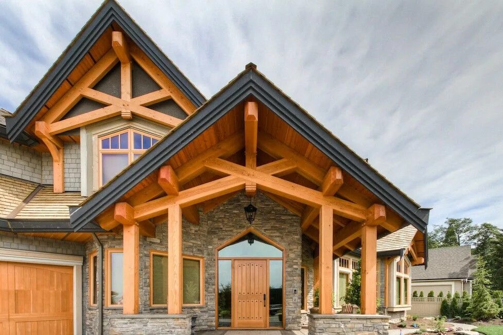 Проекты деревянных крыш фото Discover the Value of Wood Trusses Timber frame porch, Timber frame construction