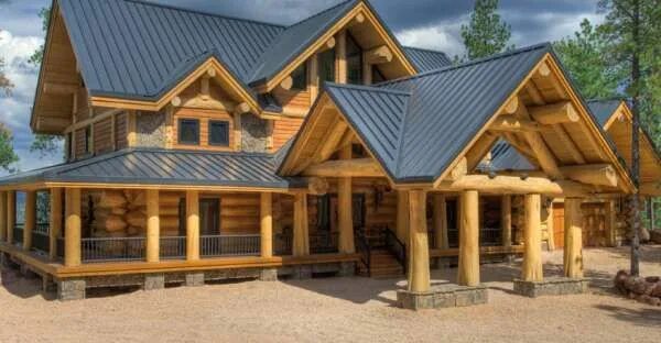 Проекты деревянных крыш фото Luxurious Log Homes Log homes, Log cabin homes, Log homes exterior