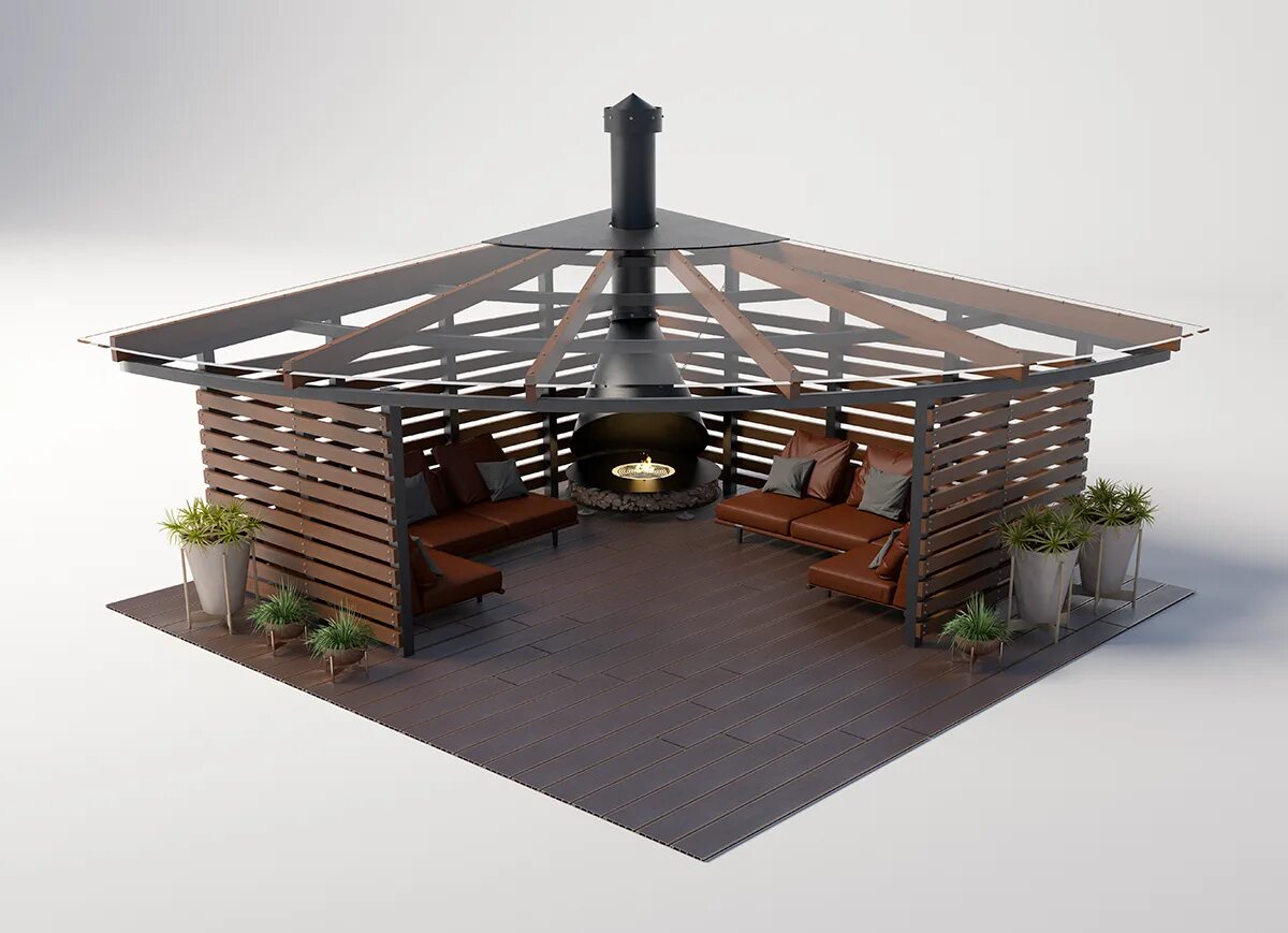 Беседка Шале под ключ в Московской и Тверской области Backyard patio designs, Ba