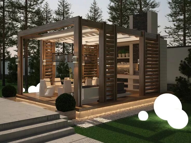 Проекты дизайны беседок Ирина Ковальчук: Фотография 1 из проекта "Open BBQ Pergola, Outdoor pergola, Per