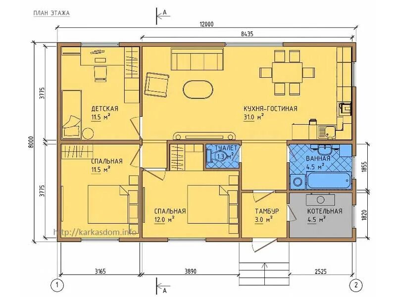 Проекты дома 9 9 фото Каркас Строй Минск - Построим каркасный дом 96 м2 всего от 43000