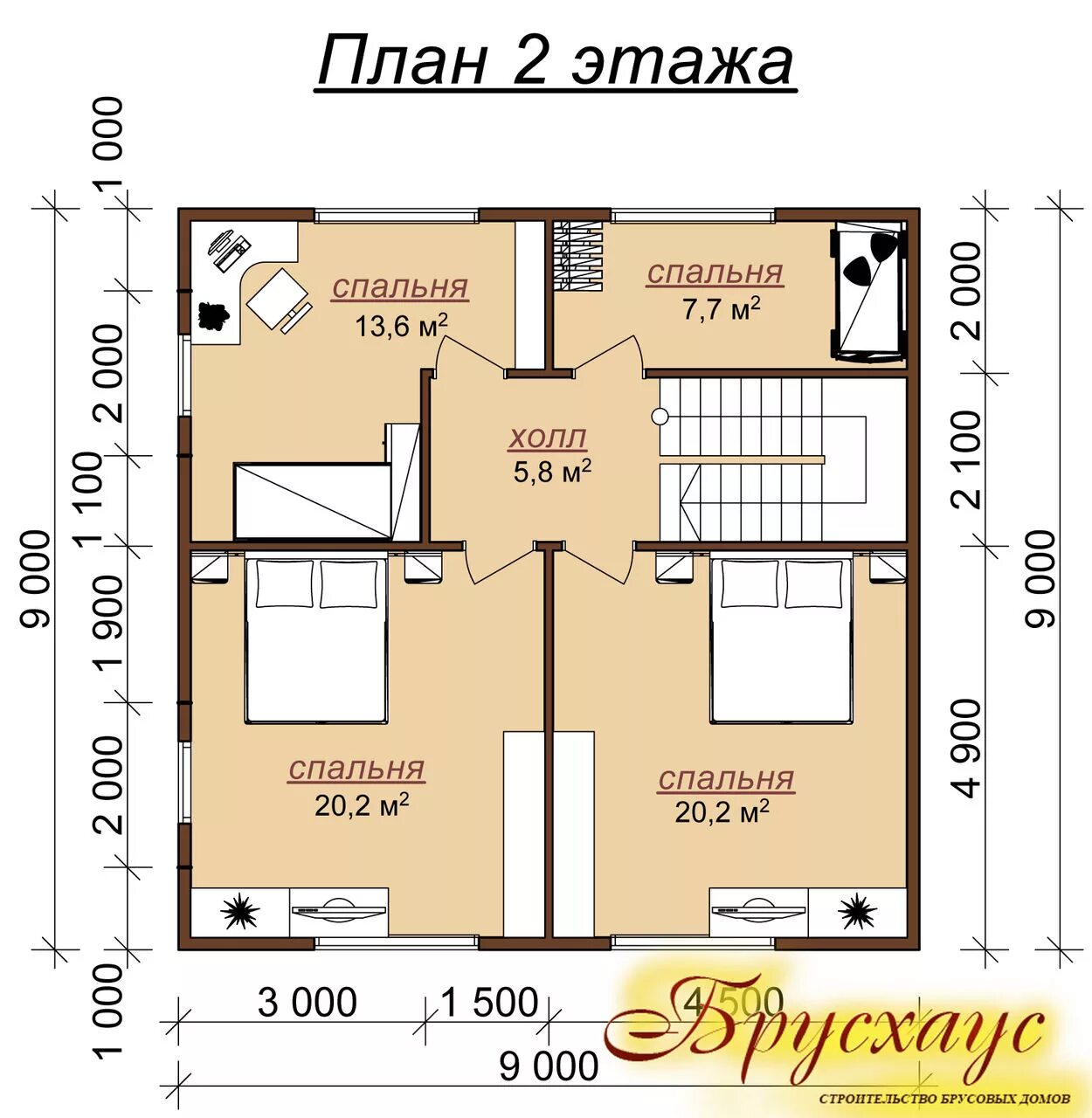 Каркасный дом 10х10, проект "Москва"