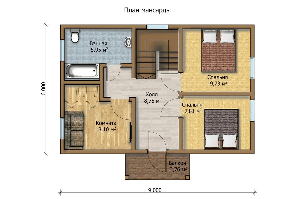 Проекты домов 6х9 фото № 8