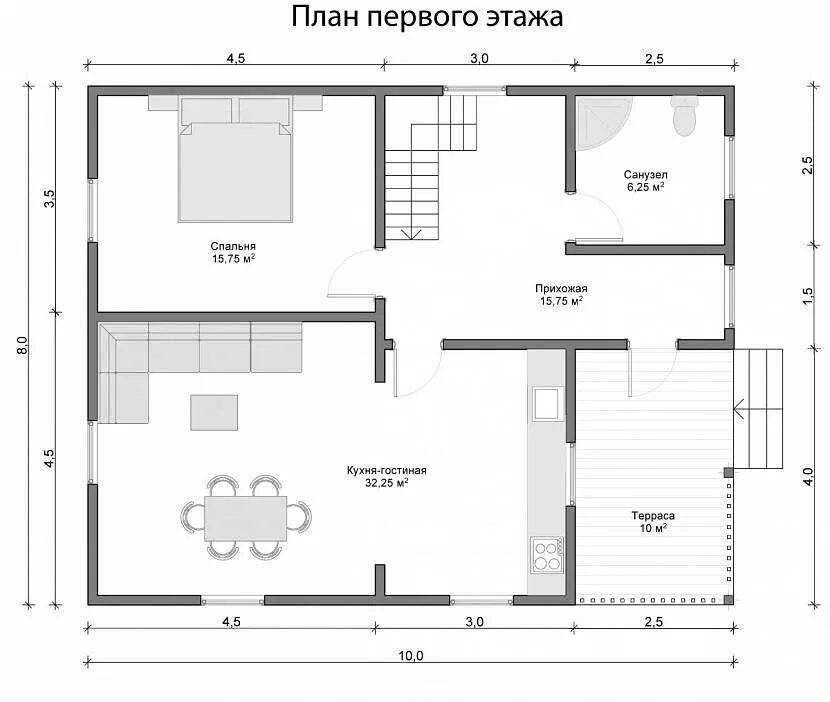 Проекты домов 8х10 фото Планировка одноэтажного загородного дома: удачные варианты проектов, дизайн внут