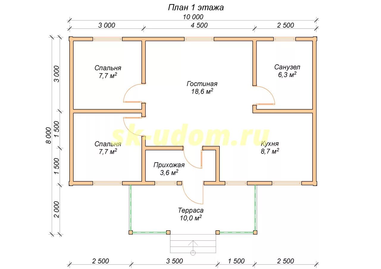 Проекты домов 8х10 фото Каркасный дом 8х10 под ключ. Недорого