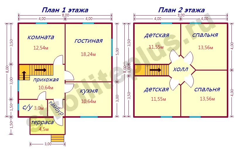 Дома из бруса "ДБ-16"