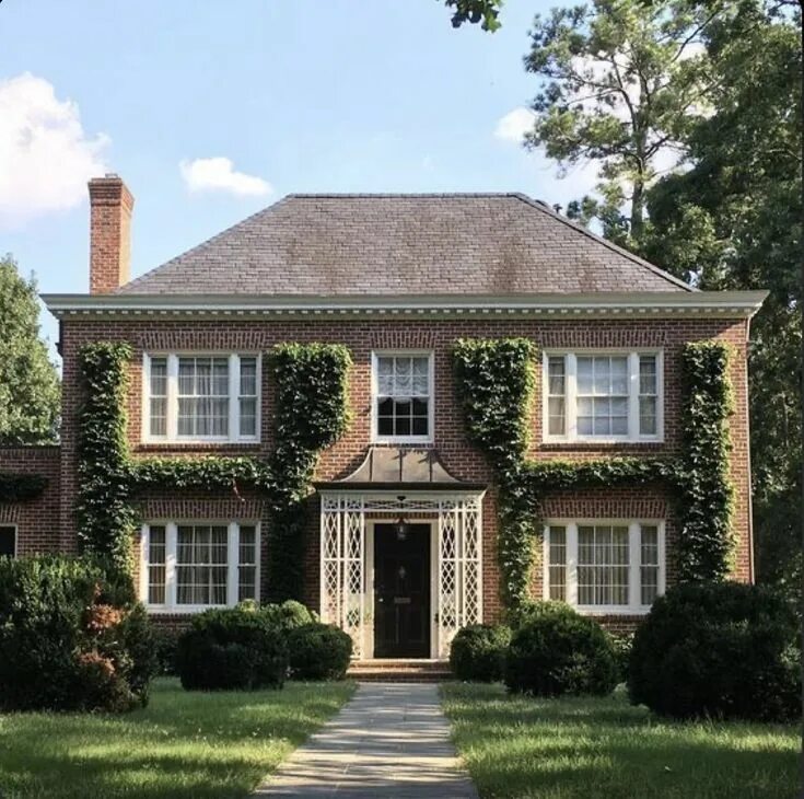 Проекты домов английского стиля фото Hola?/ Marcus Baker Brick exterior house, House exterior, Colonial house