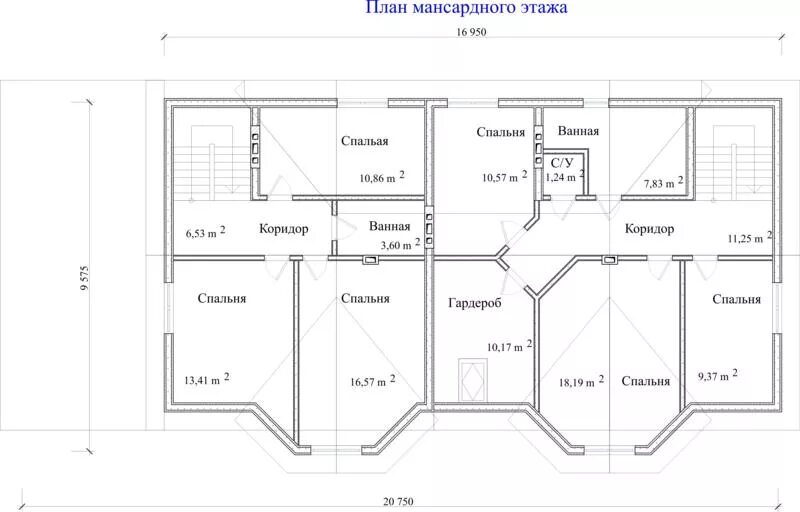 Проекты домов чечне чертежами и размерами Типовой проект дома на шесть спален Воронеж Архитектурное бюро "Домой"