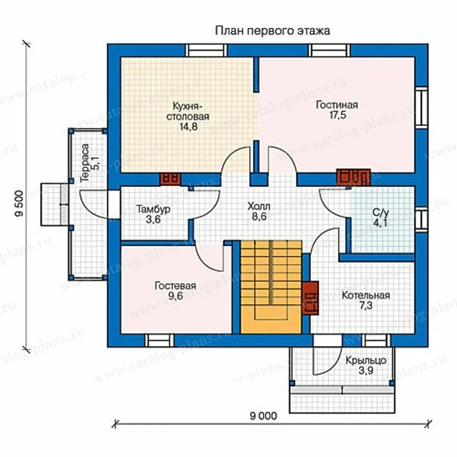 Проекты домов из газобетона двухэтажные чертеж Проект двухэтажного дома из газобетона № 40-04G в европейском стиле каталог Прое