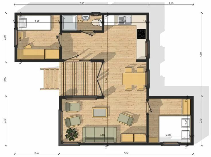 Проекты домов из контейнеров с планировкой Habitats modulaires : Container house, Mini house, Structure architecture