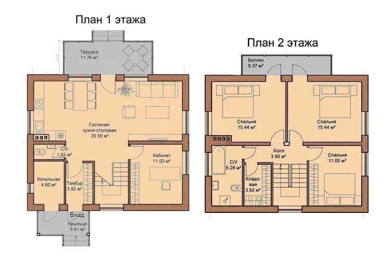 Проекты домов с планировкой 2 спальни Аренда домов и коттеджей в Подмосковье, Истринский район. ГК "Славенка"