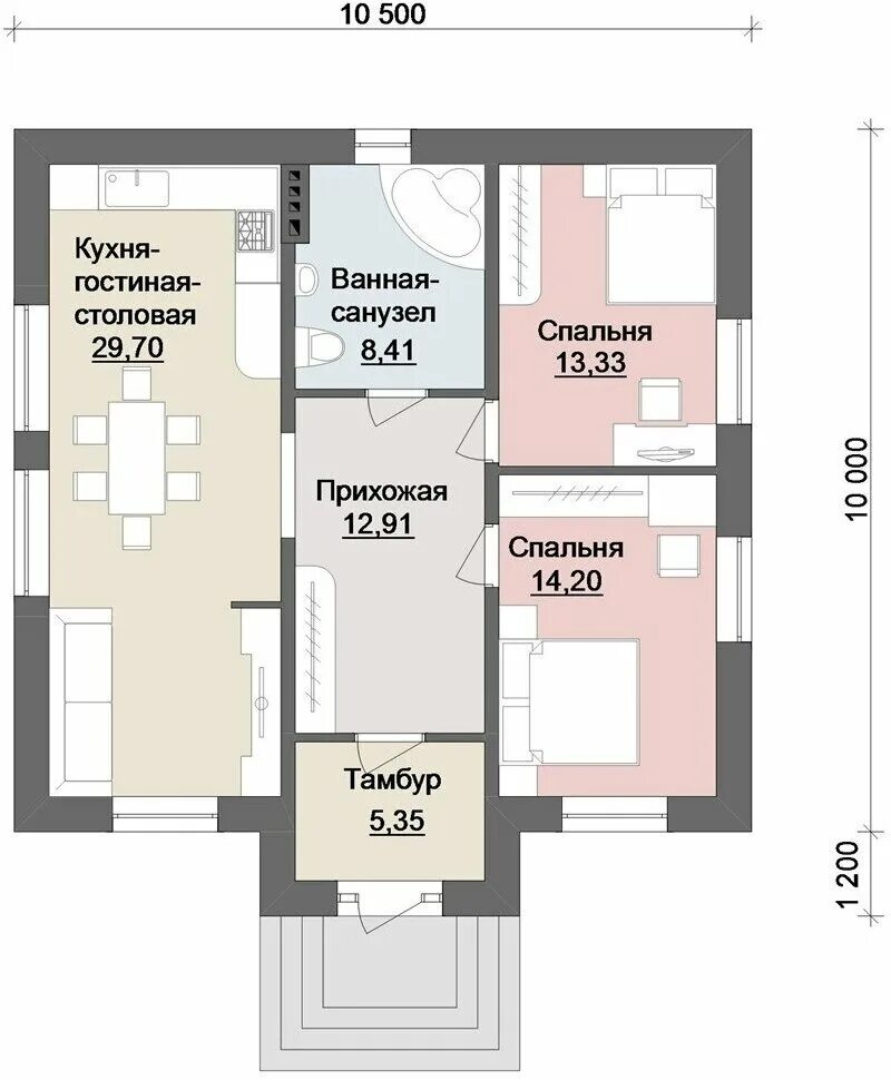 Проекты домов с планировкой 2 спальни Проект дома A-068 - купить в интернет-магазине по низкой цене на Яндекс Маркете