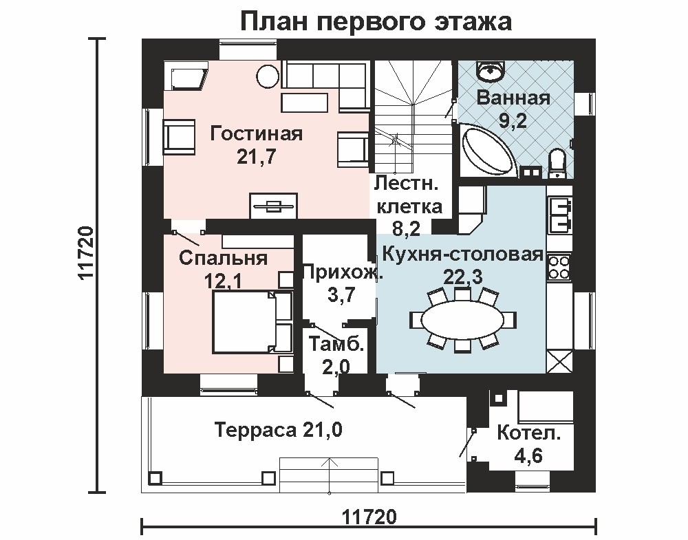 Проекты домов с планировкой 2 спальни Проект двухэтажного компактного дома AS-2299 с четырьмя спальнями и террасой