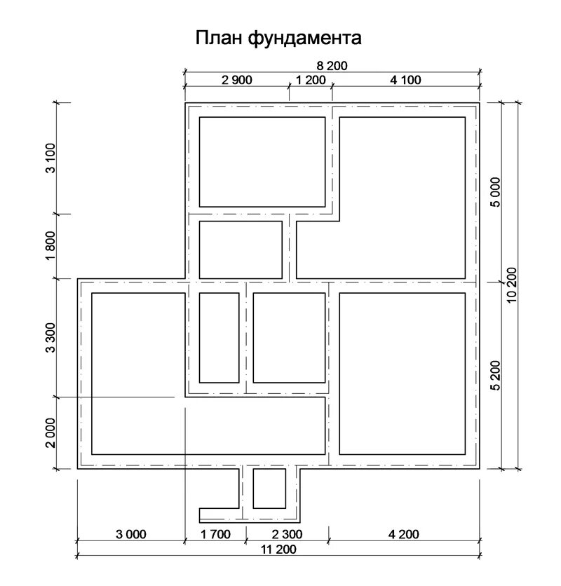 Проекты фундаментов частных домов чертежи с размерами Чертеж фундамента