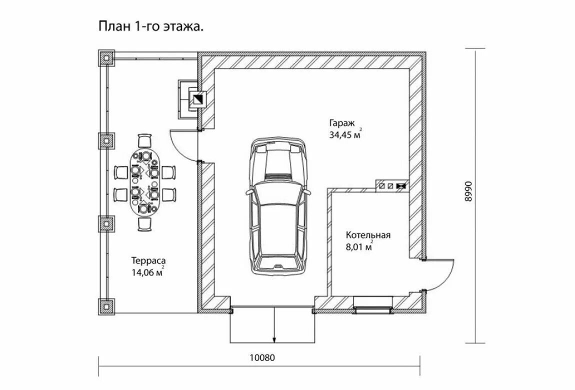 Проекты гаража фото и чертежи Проект гаража АСД-1675. Фото, планы, размеры, цены, описание гаража - под ключ М