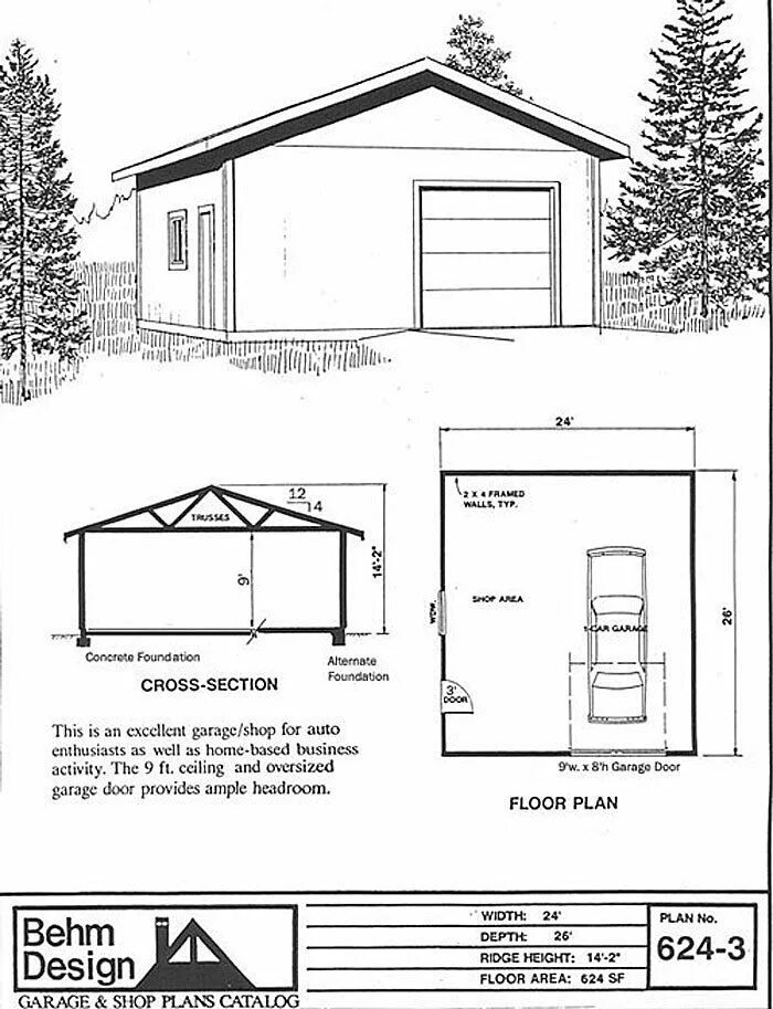 #g563 18 x 22 x 8 Garage Plans in PDF and DWG