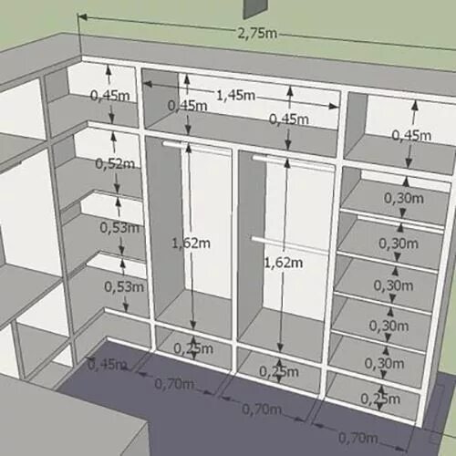 Проекты гардеробных комнат с размерами фото Внутреннее наполнение шкафов-купе ✔ фото, идеи и размеры Украшение гардероба, Ст