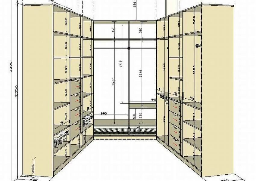 Проекты гардеробных комнат с размерами фото Планировка гардеробной комнаты с размерами (107 фото): проект на 1,5, 2, 3 и 4 к