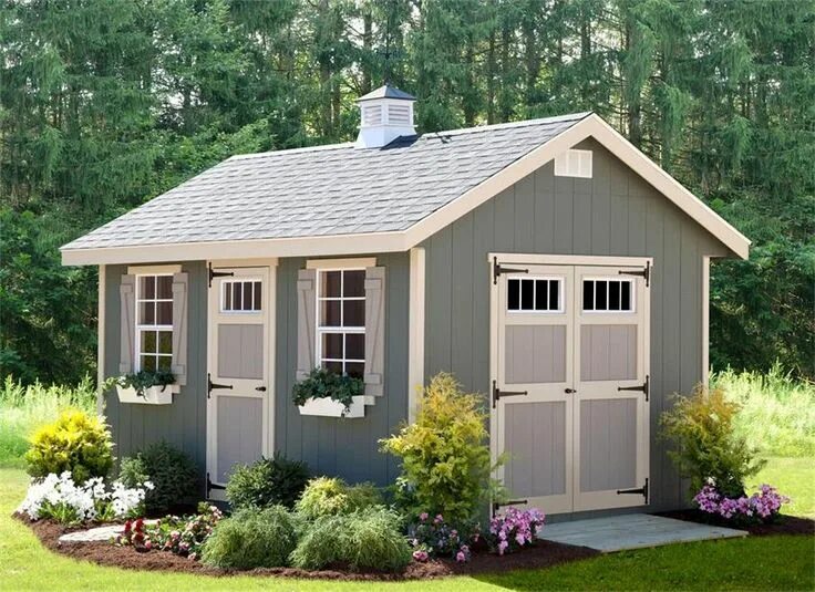 Проекты хозблока для дачи фото Select Options For Amish Made Riverside Shed Kit (ID: 43290) Backyard storage sh