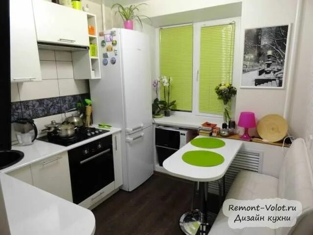 Проекты хрущевки кухня фото Дизайн угловой белой кухни 5,7 кв.м (12 фото) Small apartment kitchen, Small con