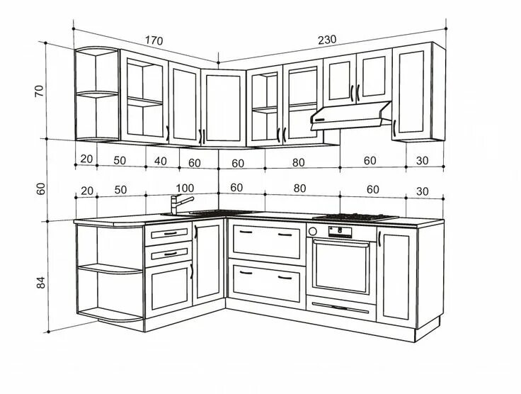 Проекты и чертежи мебели для дома Useful Kitchen Dimensions And Layout - Engineering Discoveries Kitchen cabinet l