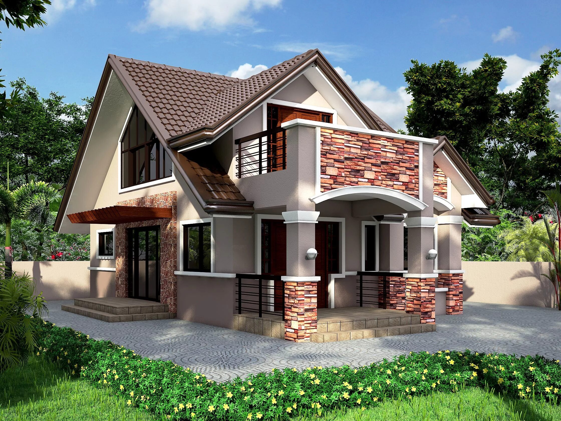 Проекты коттеджей бесплатно фото attic3d3 Bungalow house design, Modern bungalow house, Philippines house design