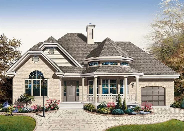 Проекты красивых домов фото цены Plan 21889DR: 2 or 3 Bedrooms - You Choose Country style house plans, Drummond h