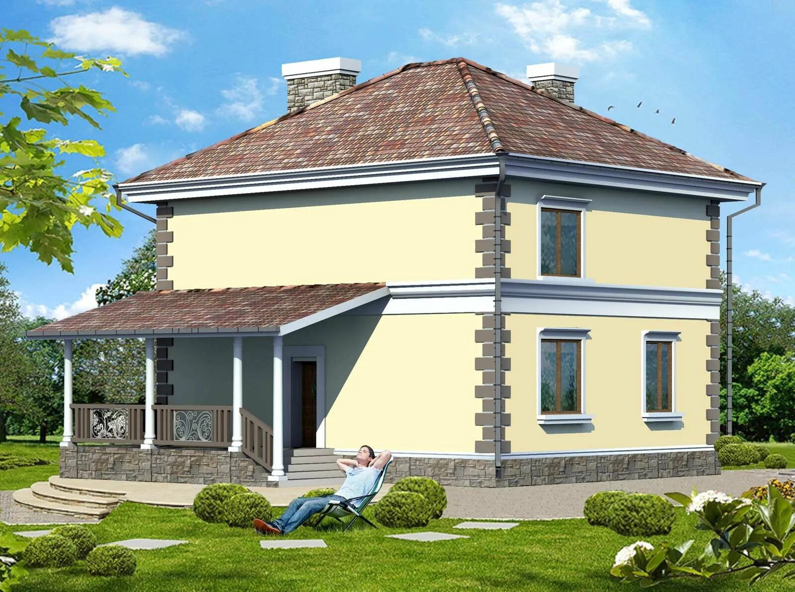 Проекты крыш двухэтажных домов фото AkvilonPro House Plans adlı kullanıcının AkvilonPro's house project 'NINA 2'' 14