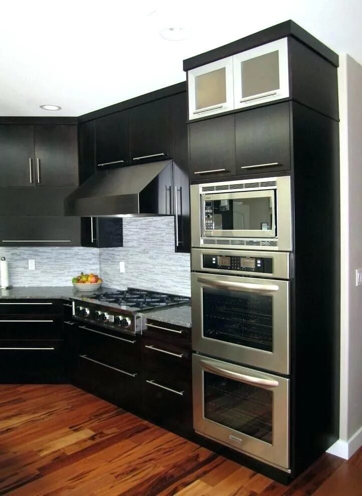 Проекты кухонь угловых со встраиваемой техникой фото double oven microwave built in Double oven kitchen, Kitchen interior, Built in d