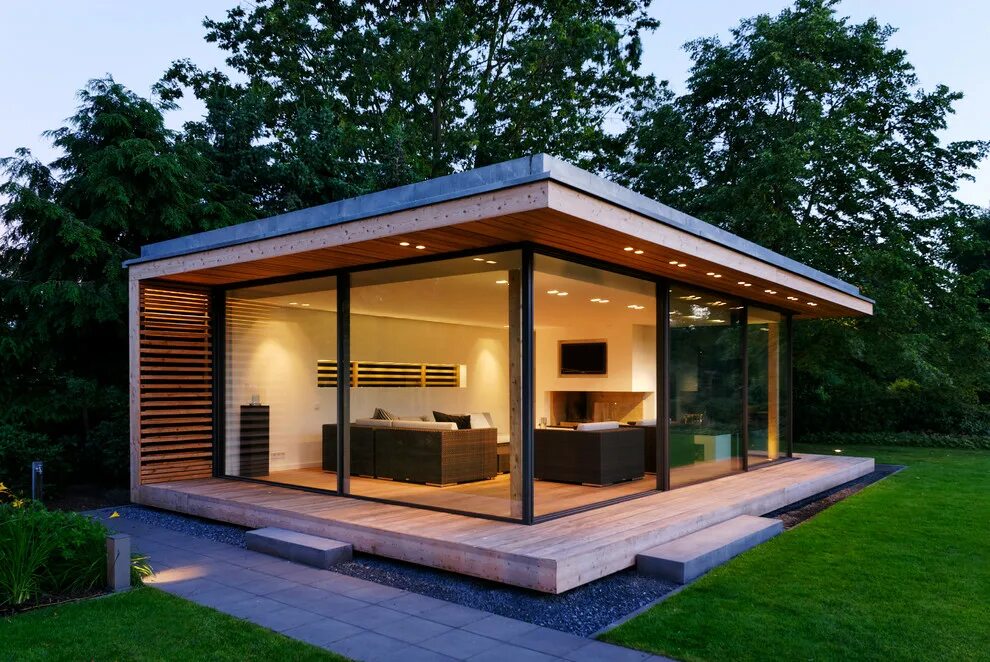 Проекты летних домиков фото Minimalistisch Gartenhaus - Модернизм - Хозпостройки - Франкфурт Houzz Россия