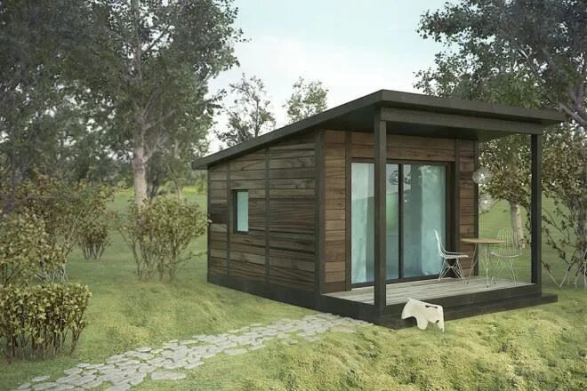 Проекты маленьких фото Prefab Homes: SIP Tiny House Smart 11 m2 Backyard guest houses, Prefab homes, Ti