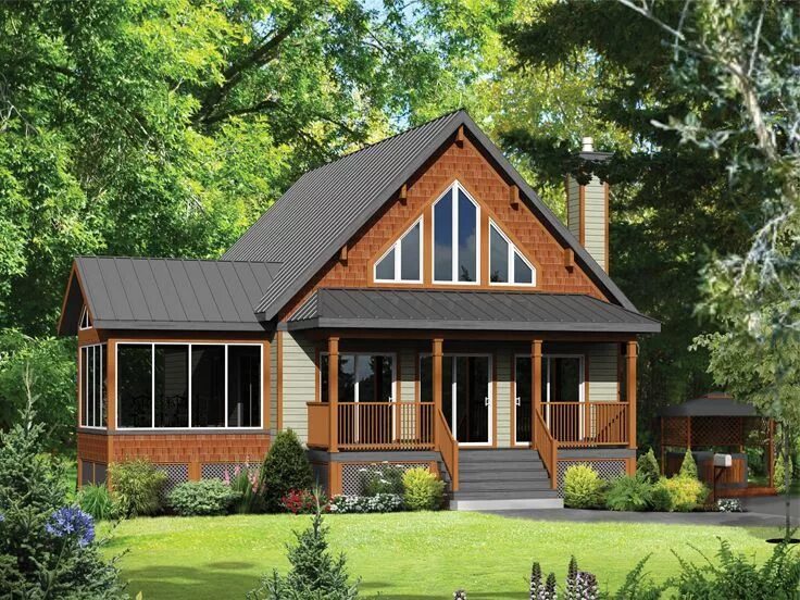 Проекты небольших домов с террасой фото Pin on Rural life Cottage style house plans, Cottage house plans, House plans