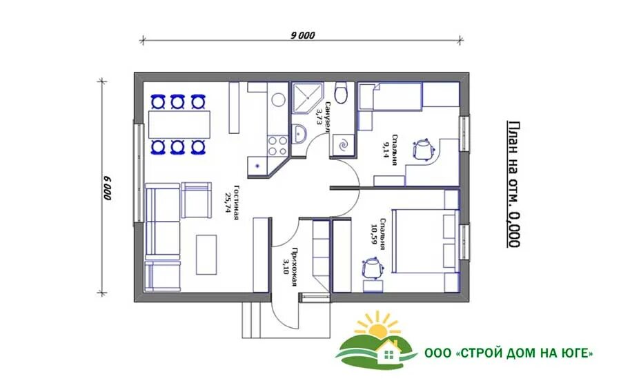 Проекты одноэтажных домов 6х9 планировка Бесплатные проекты домов 6х9