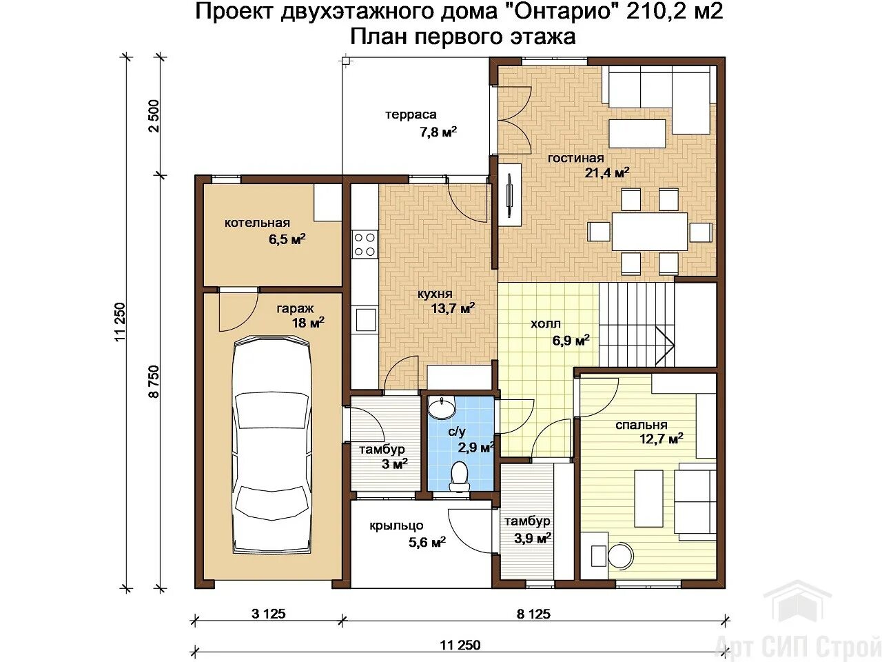 Проекты сип домов с планировкой Проект дома из СИП панелей Онтарио.