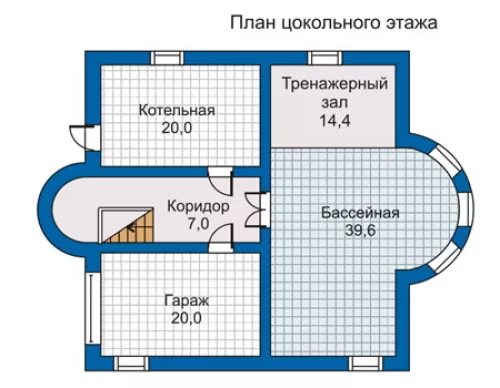 Проекты цокольного этажа фото Проект дома 50-18 из газо-бетона. Проект коттеджа 50-18. Дом 14.28 на 10.23 м.