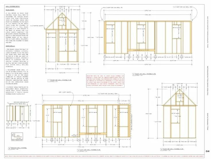 Проекты тини хаус домов с чертежами No. 1M: Moschata Tiny House on Wheels (Metric Version Ideen und Wohnen