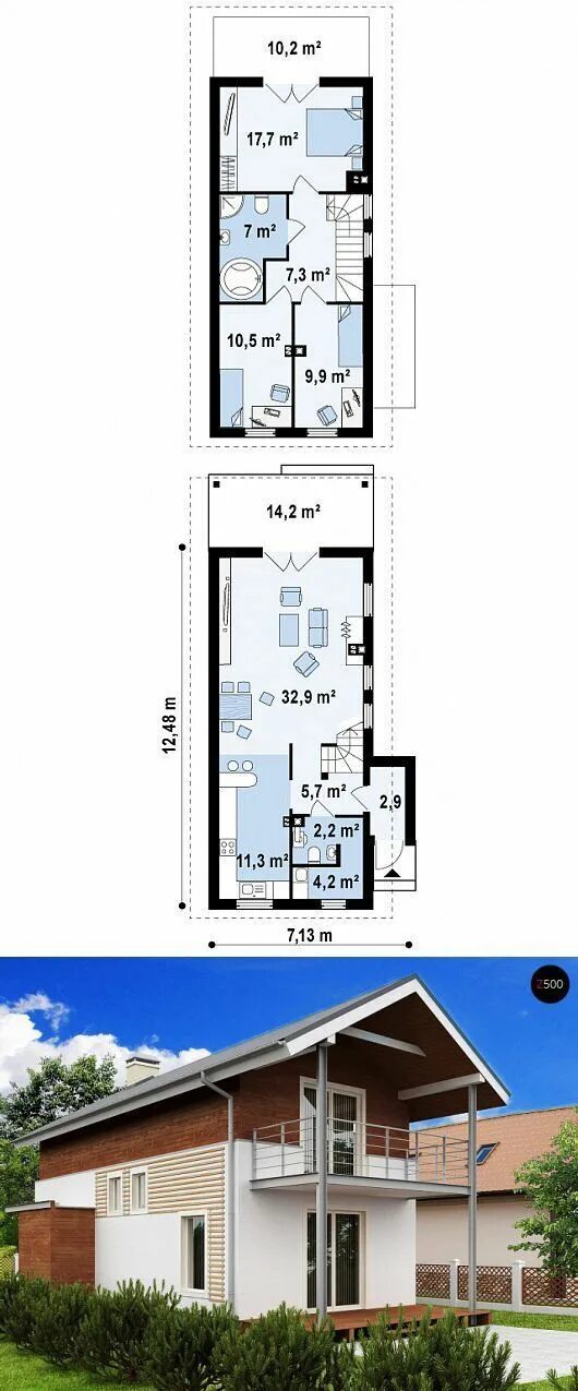 Проекты узких домов фото 7 Narrow House Projects for Long Plots My Ideas for Dacha and Garden