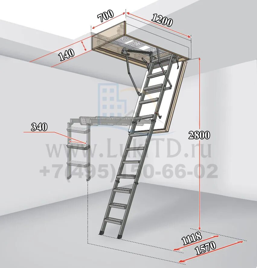 Проем под чердачную лестницу фото Купить складную лестницу Fakro LMS на чердак. Чердачные лестницы с люком в потол