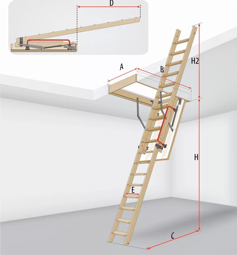 Проем под чердачную лестницу фото Деревянные чердачные лестницы Fakro модели LDK - купить в Москве и СПб с доставк