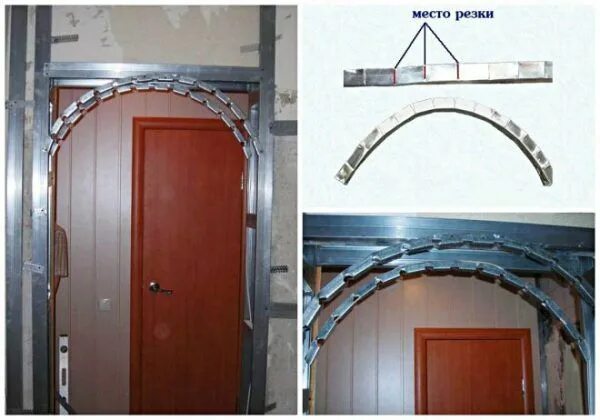 Проем своими руками аркой фото Каркас профилем Дверной проем, Арка, Двери